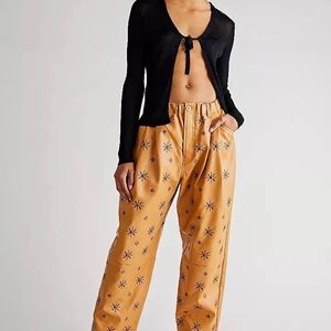 NEW FREE PEOPLE Sz M CAMILLE EMBELLISHED LEATHER PANTS -NWT
